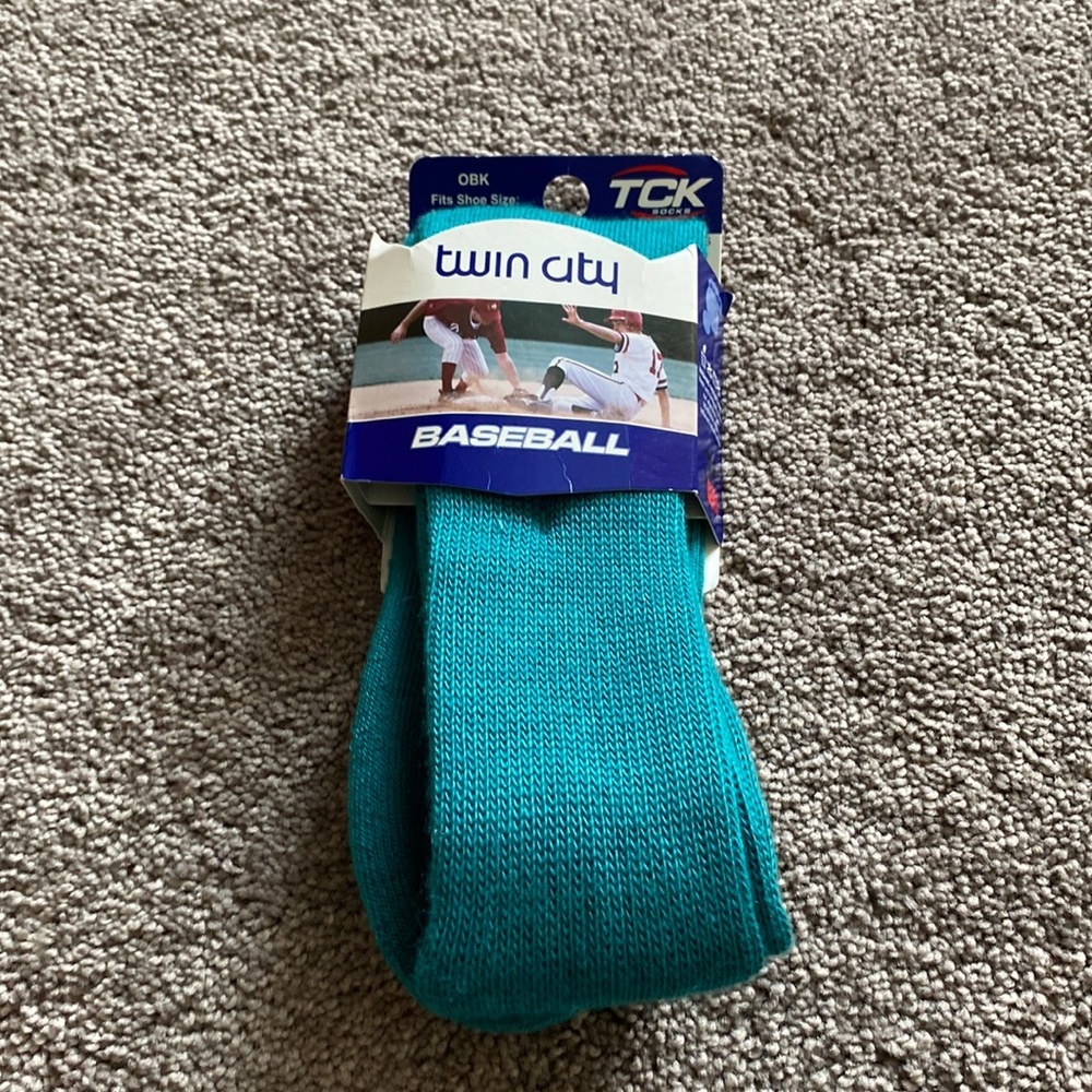 Twin City TCK Baseball Tube Socks Teal Knee High Athletic SIZE 9.5-12.5
